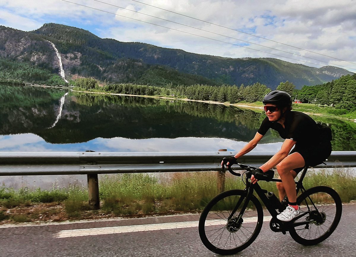 Marianne i fint driv nedover Setesdalen