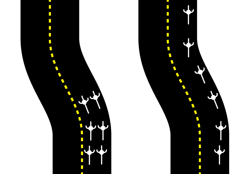 prinsippskisse syklister